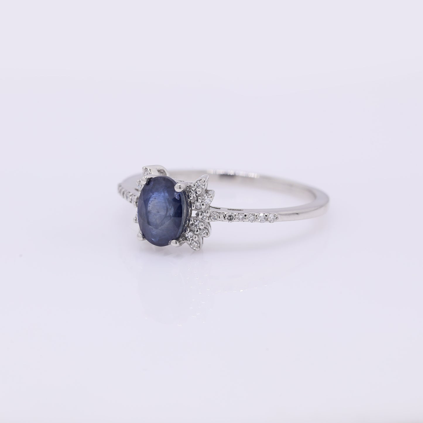 1.21 Ct Oval Mixed Cut Natural Sapphire 950 Platinum Ring