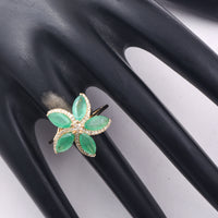 2.50 Ct Marquise Mixed Cut Natural Emerald 14K Gold Ring