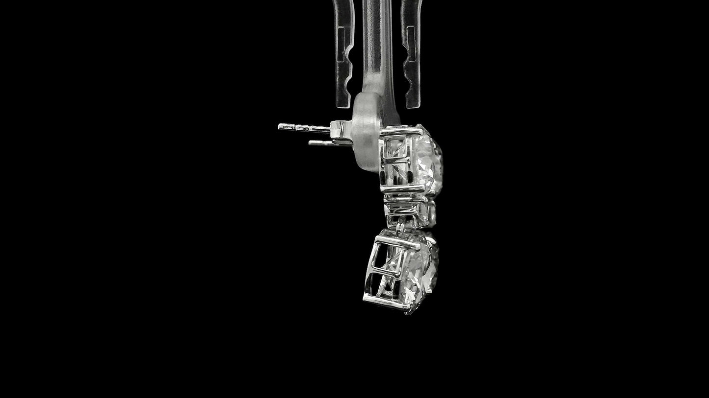 7.23 Carats Lab Grown Diamond 14K Gold Earrings