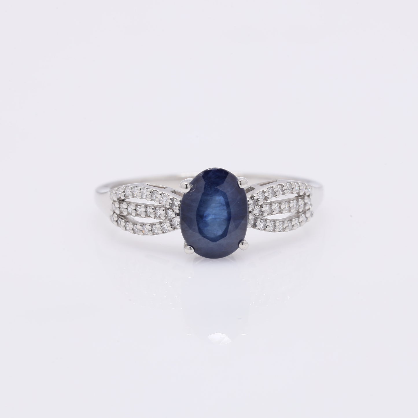 1.75 Ct Oval Mixed Cut Natural Sapphire 950 Platinum Ring