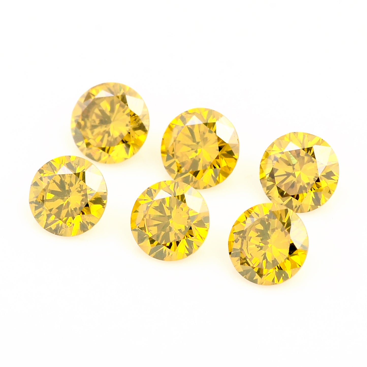 0.87 Yellow Diamond Round Loose Gemstone