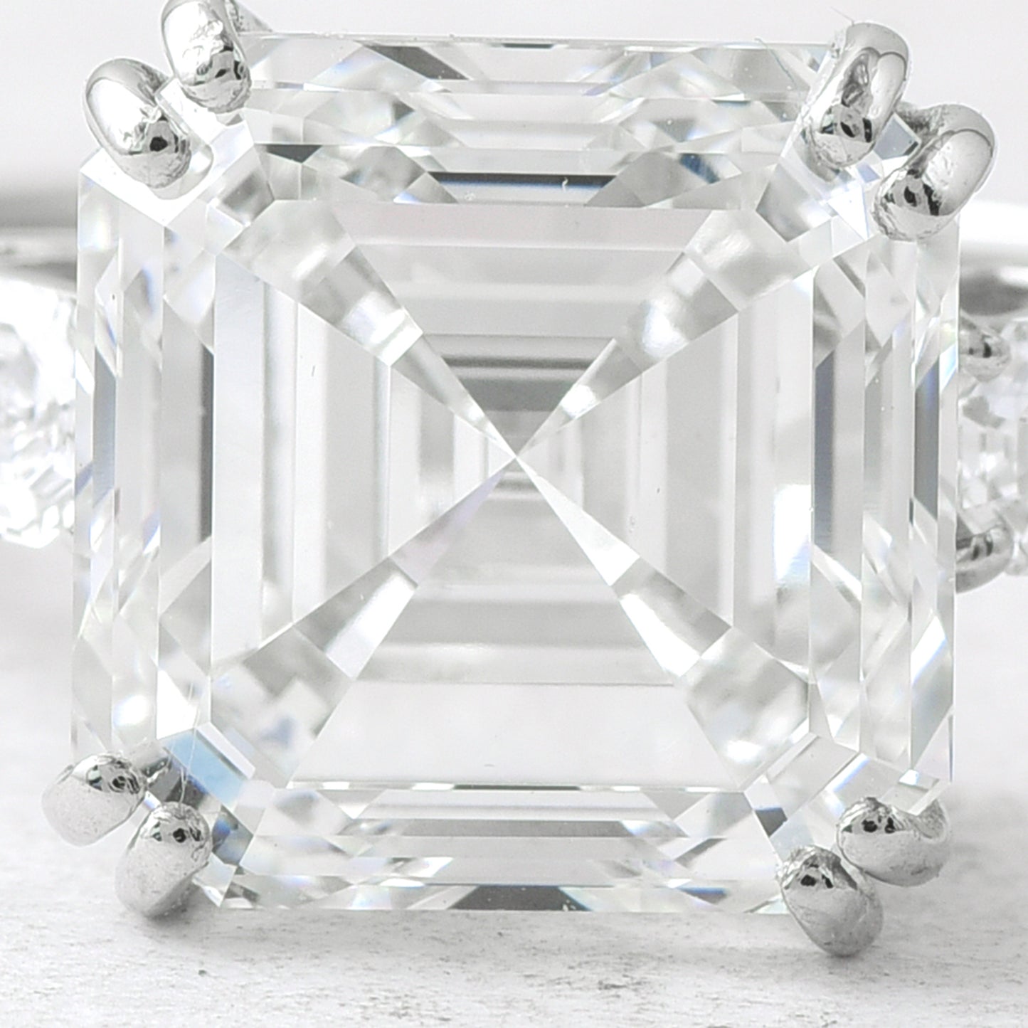 5.68 Ct Asscher Lab Grown Diamond 950 Platinum Ring