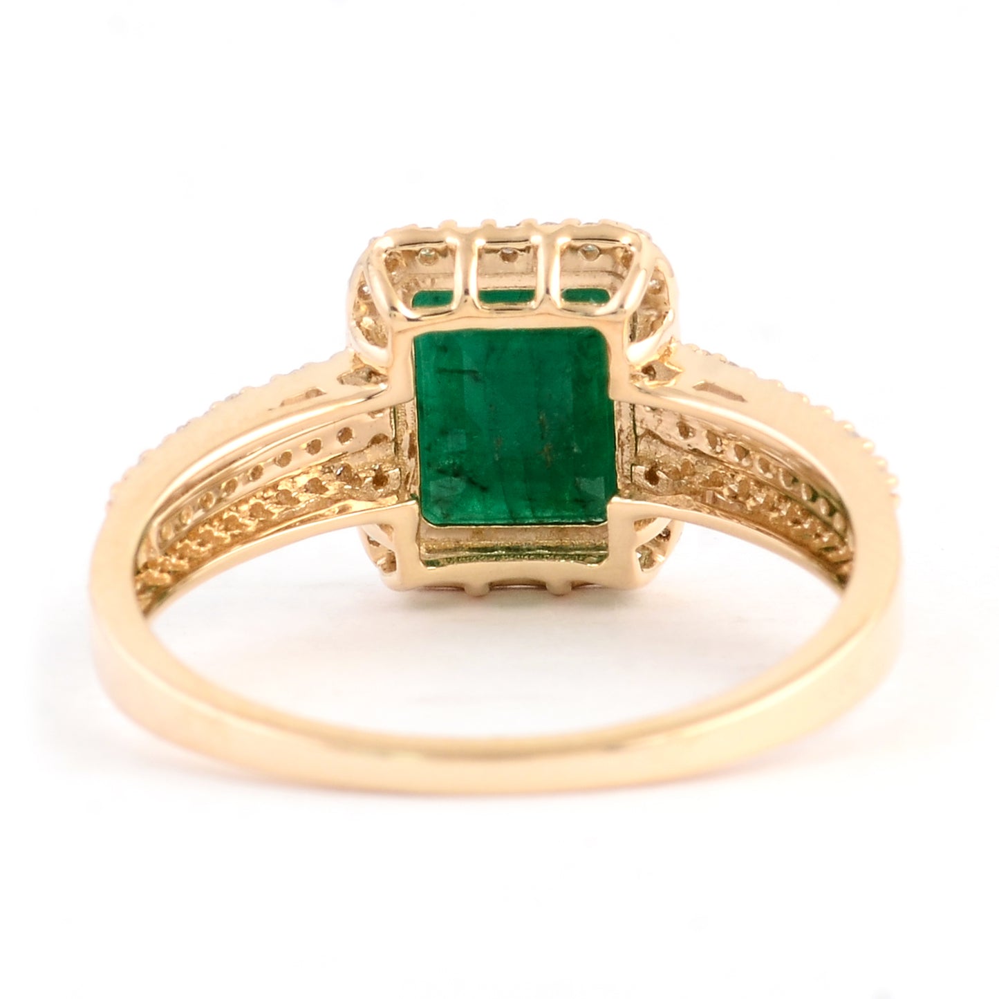 1.75 Ct Emerald Cut Natural Beryl Emerald 14K Gold Ring