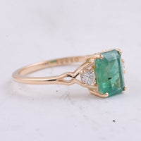 1.80 Ct Octagon Step Cut Natural Emerald 14K Gold Ring