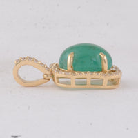 2.44 Ct Oval Emerald 9K Gold Pendant