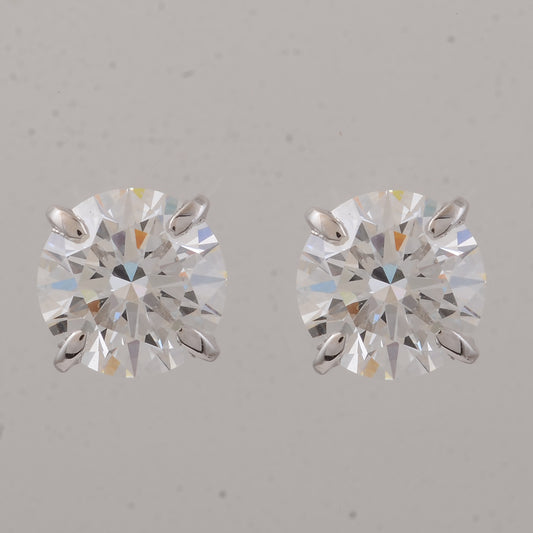 4.06 Carats Lab Grown Diamond 14K Gold Earrings
