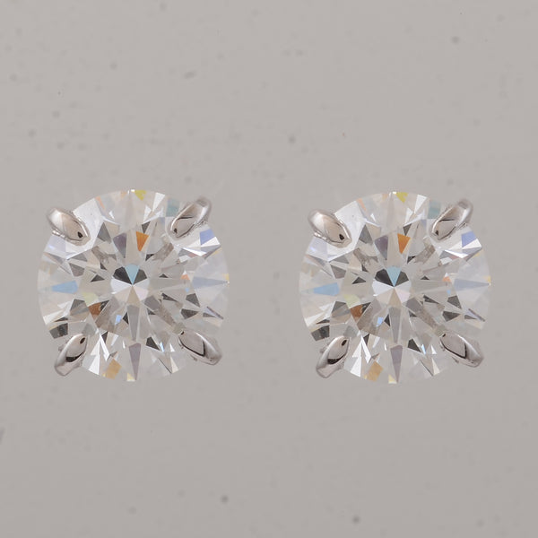 4.06 Carats Lab Grown Diamond 14K Gold Earrings