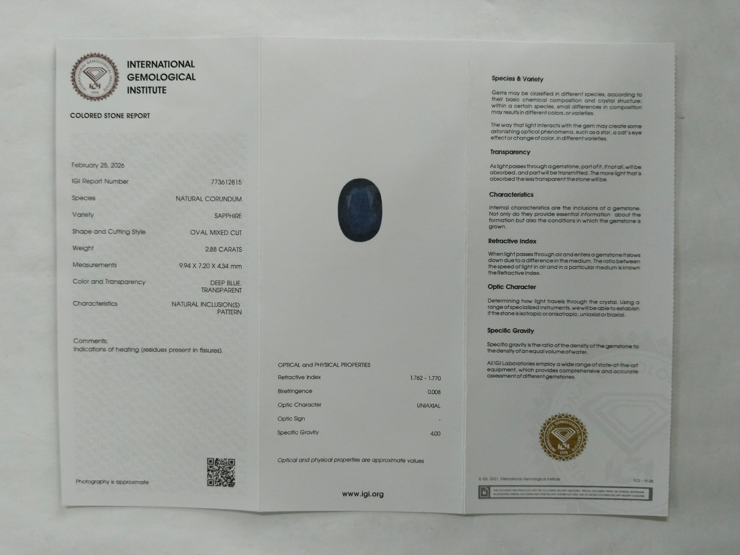 2.88 Natural Corundum Sapphire Oval Mixed Cut Gemstone