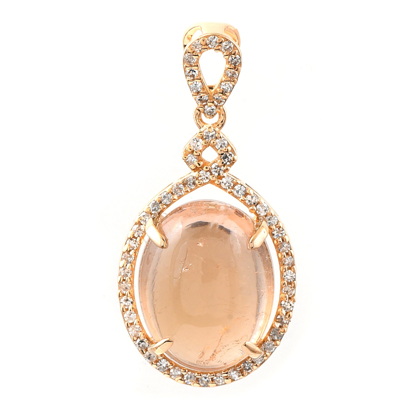 5.41 Ct Oval Cabochon Cut Natural Tourmaline 14K Gold Pendant