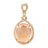 5.41 Ct Oval Cabochon Cut Natural Tourmaline 14K Gold Pendant
