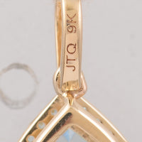 3.30 Ct Pear Aquamarine 9K Gold Pendant