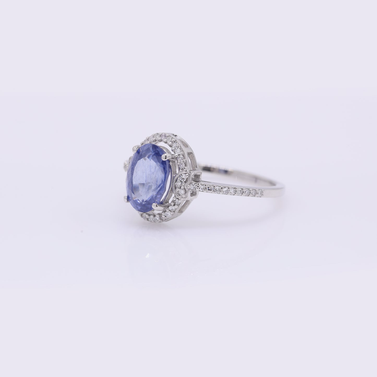 2.23 Ct Oval Mixed Cut Natural Sapphire 950 Platinum Ring