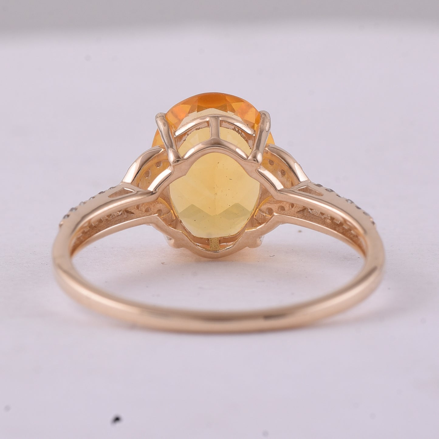 1.85 Ct Oval Fire Opal 9K Gold Ring