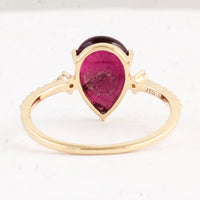 2.39 Ct Pear Tourmaline 14K Gold Ring