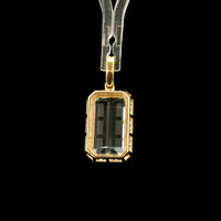 3.12 Ct Octagon Step Cut Natural Aquamarine 14K Gold Pendant