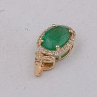 1.47 Ct Oval Emerald 9K Gold Pendant