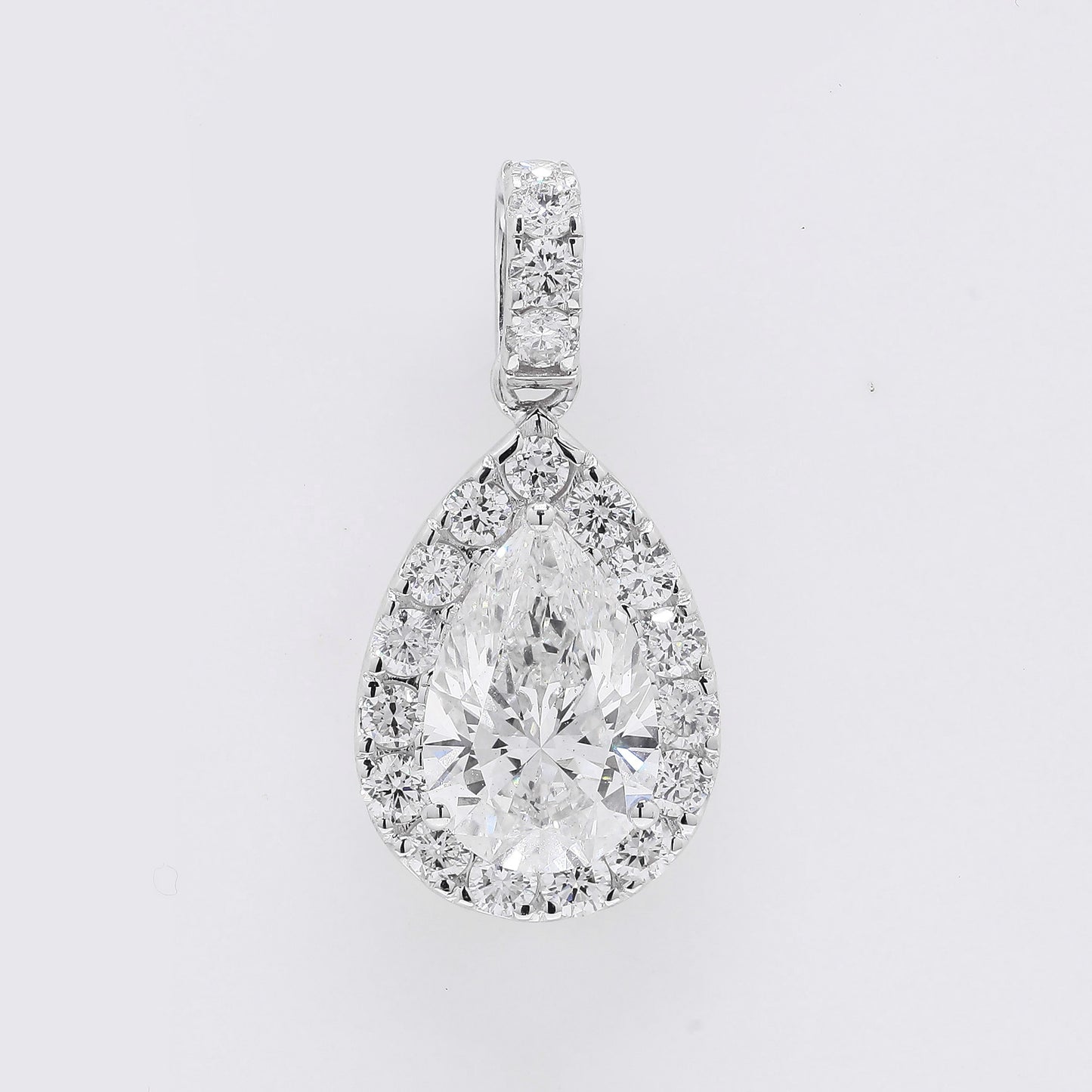 2.47 Ct Pear Brilliant Lab Grown Diamond 14K Gold Pendant