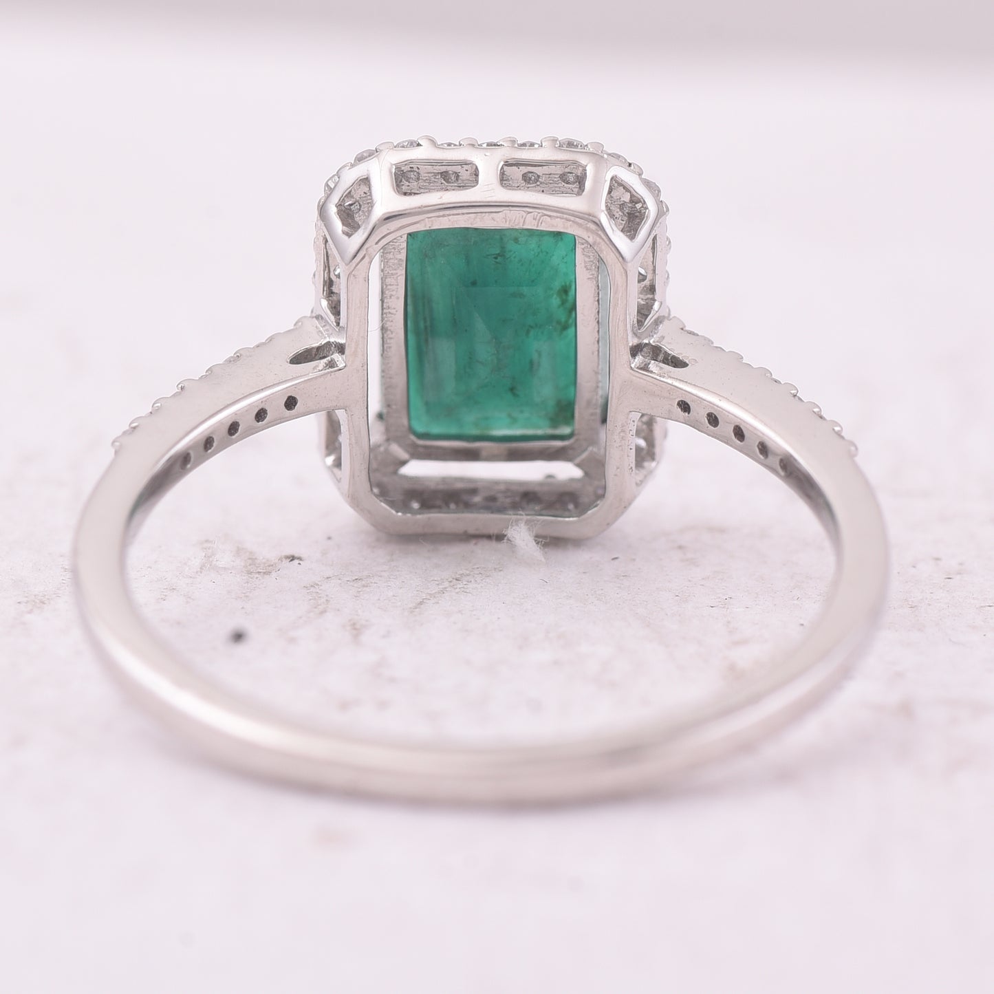 1.71 Ct Octagon Step Cut Natural Emerald 950 Platinum Ring