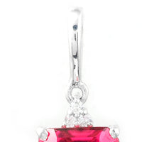2.90 Ct Octagon Pink Topaz, White Zircon, 925 Sterling Silver Pendant