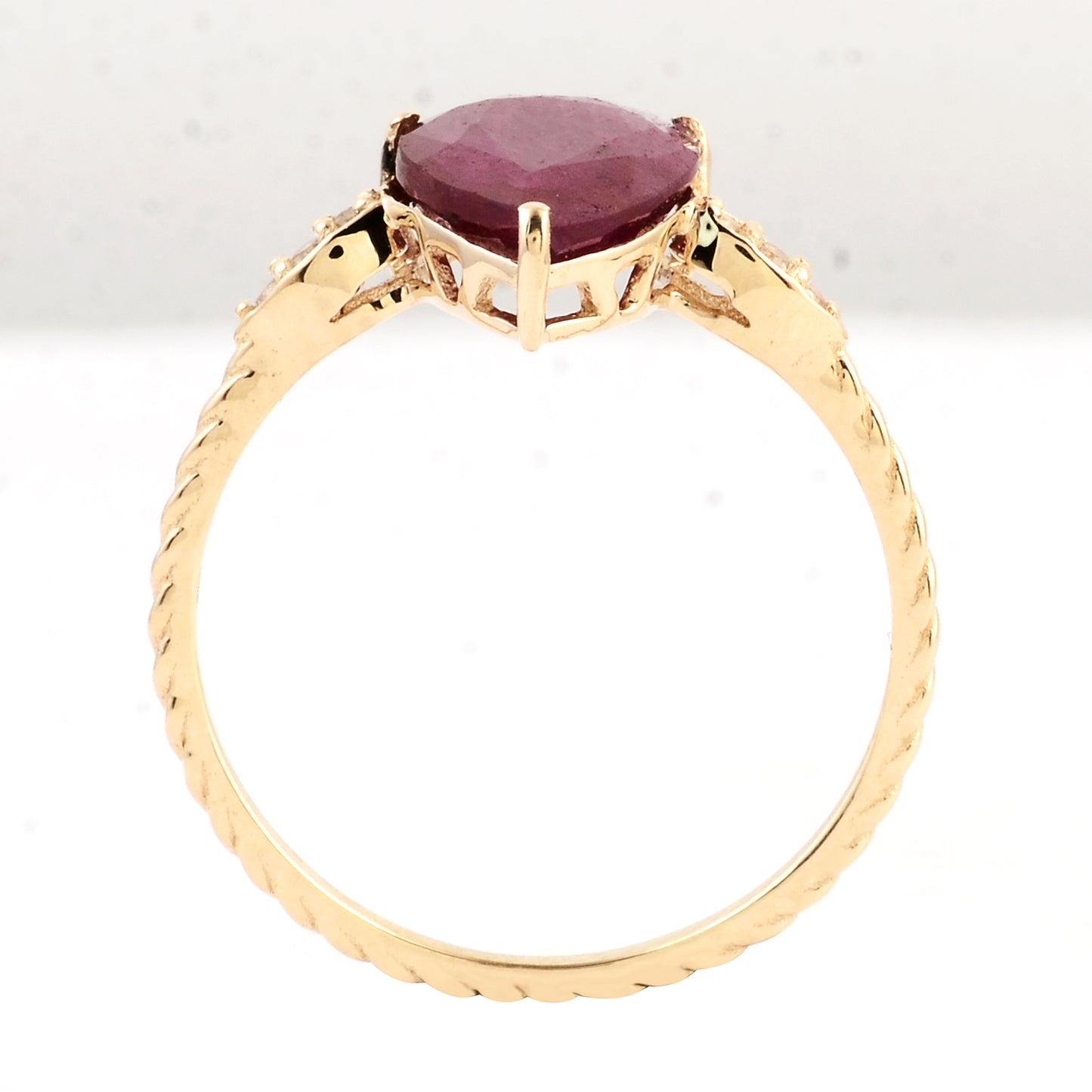 2.71 Ct Pear Ruby 14K Gold Ring