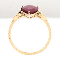 2.71 Ct Pear Ruby 14K Gold Ring