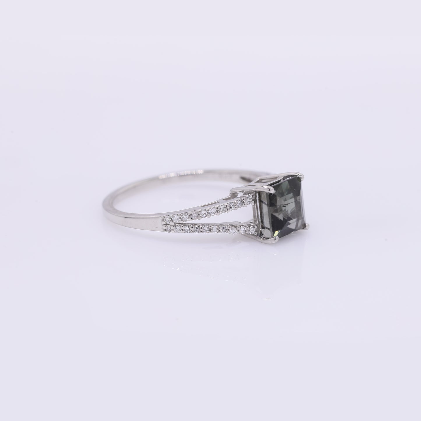 1.70 Ct Square Step Cut Natural Tourmaline 950 Platinum Ring