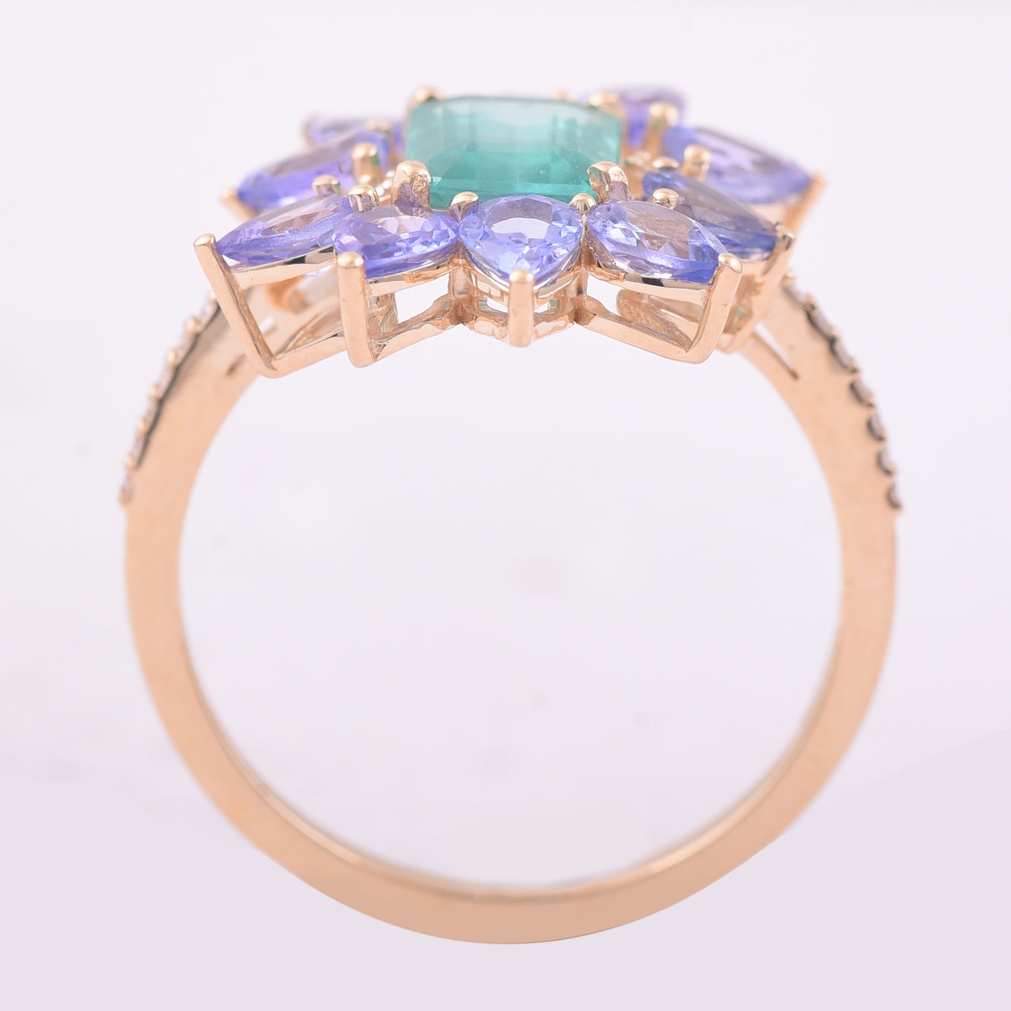 2.62 Ct Octagon Step Cut Natural Emerald 14K Gold Ring