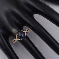 4.14 Ct Oval Sapphire 9K Gold Ring