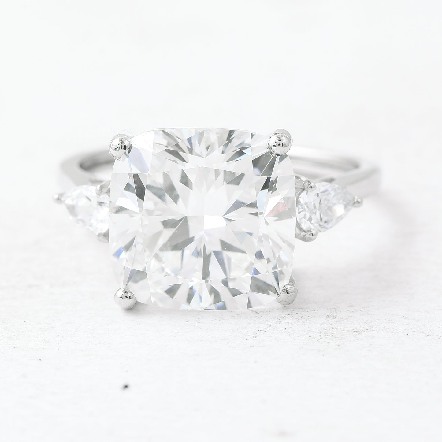 6.96 Ct Cushion Lab Grown Diamond 950 Platinum Ring