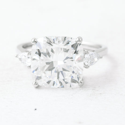 6.96 Ct Cushion Lab Grown Diamond 950 Platinum Ring