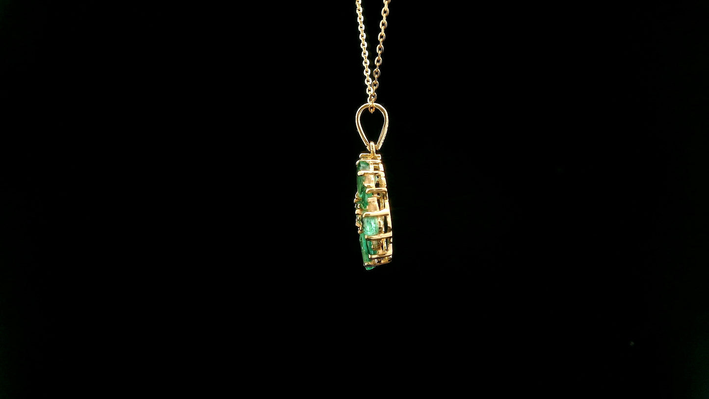 2.07 Ct Pear Emerald 14K Gold Pendant
