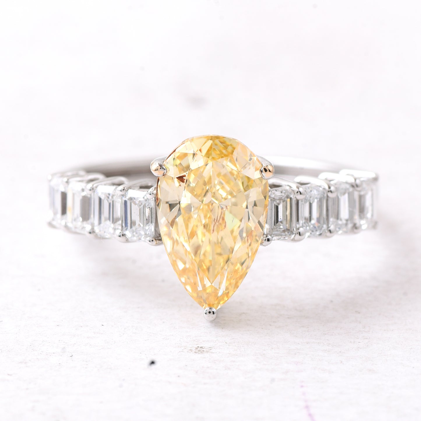 2.67 Ct Pear Lab Grown Diamond 14K Gold Ring