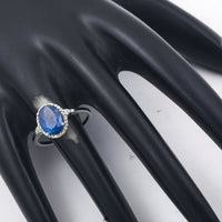 2.65 Ct Oval Mixed Cut Natural Sapphire 950 Platinum Ring