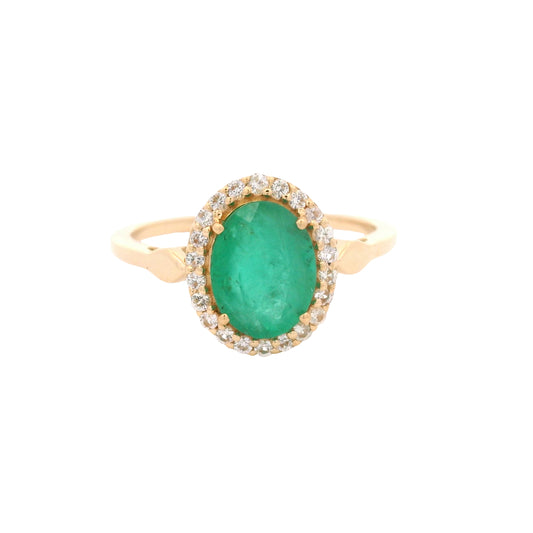1.68 Ct Oval Emerald 14K Gold Ring