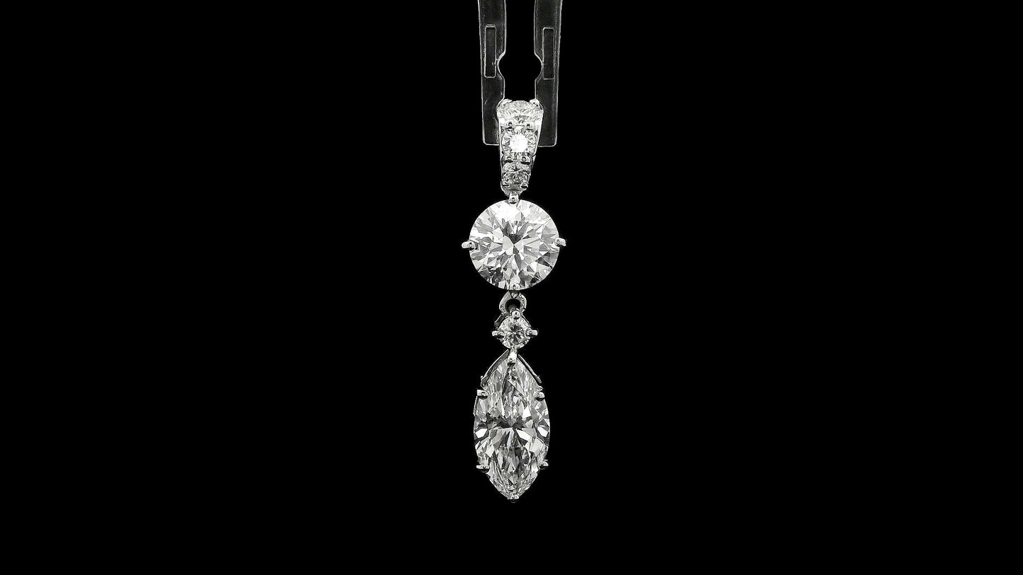 3.03 Carats Lab Grown Diamond 14K Gold Pendant