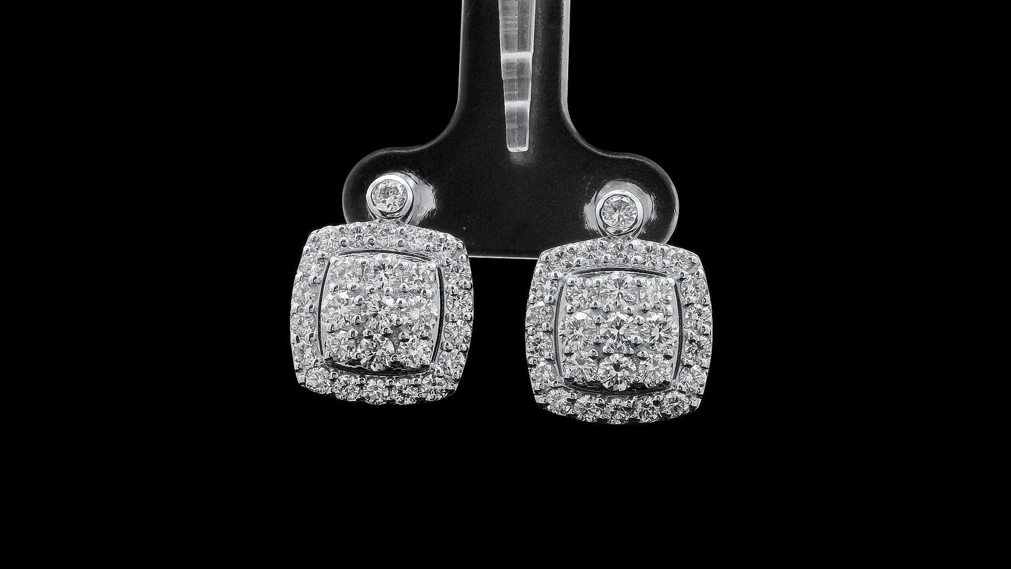 2.09 Carats Lab Grown Diamond 14K Gold Earrings