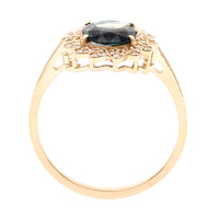 1.71 Ct Oval Natural Sapphire 14K Gold Ring