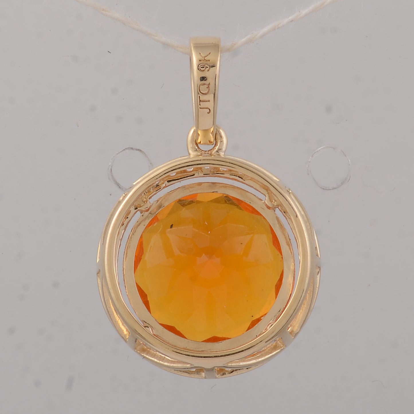 2.37 Ct Round Fire Opal 9K Gold Pendant