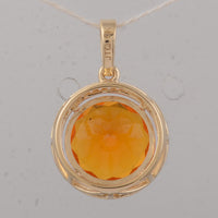 2.37 Ct Round Fire Opal 9K Gold Pendant