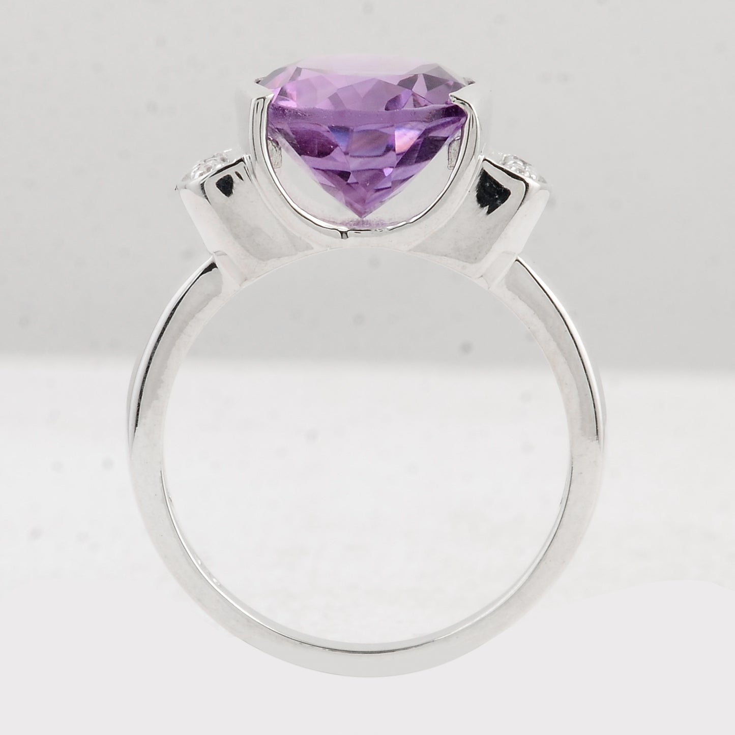 4.27 Ct Oval Amethyst 925 Sterling Silver Ring