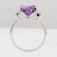 4.27 Ct Oval Amethyst 925 Sterling Silver Ring