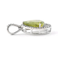 2.41 Ct Pear Mixed Cut Natural Green Sapphire 950 Platinum Pendant