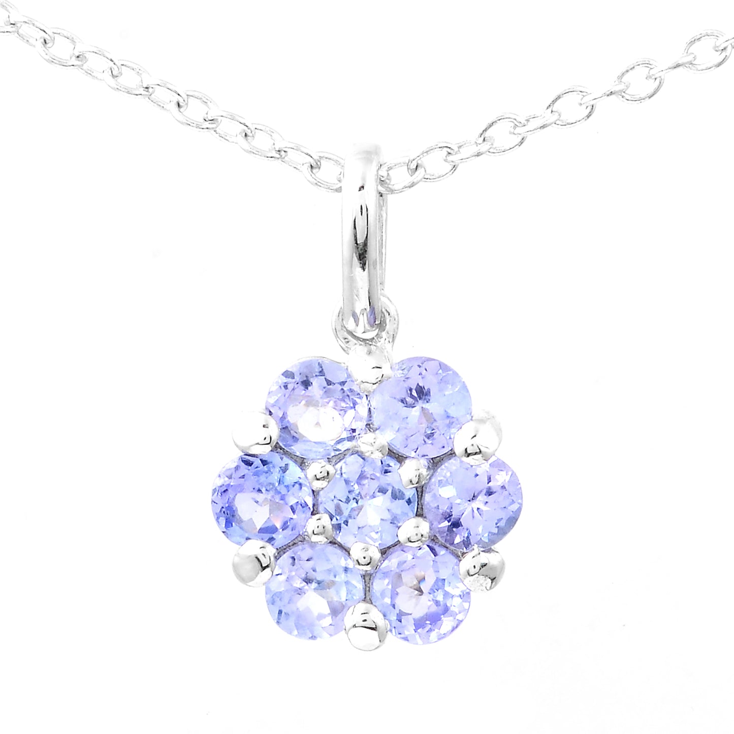 0.79 Ct Round Tanzanite 925 Sterling Silver Pendant