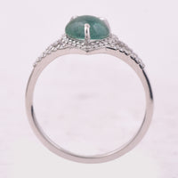 1.30 Ct Heart Cabochon Natural Emerald 950 Platinum Ring