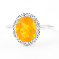 1.88 Ct Oval Mixed Cut Natural Fire Opal 950 Platinum Ring