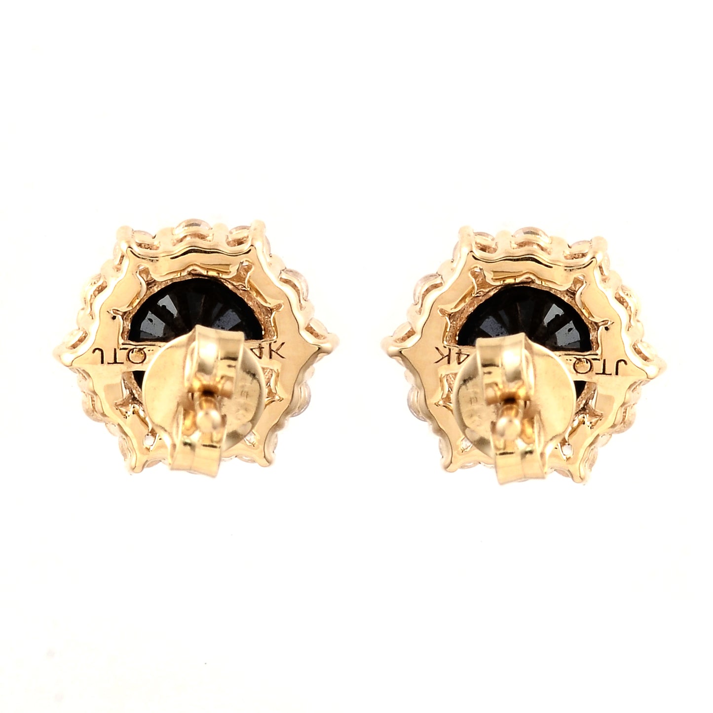 2.32 Ct Round Sapphire 14K Gold Earrings