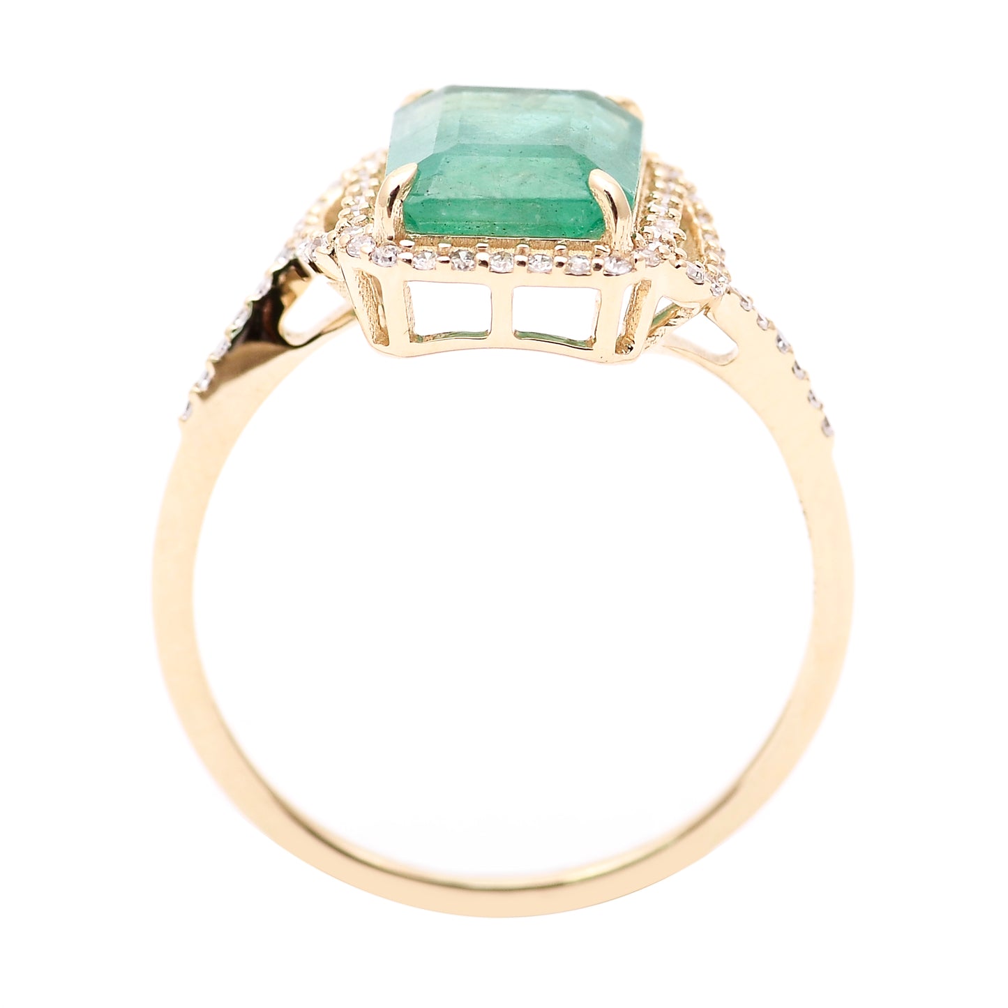 2.34 Ct Octagon Natural Emerald 14K Gold Ring