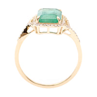 2.34 Ct Octagon Natural Emerald 14K Gold Ring