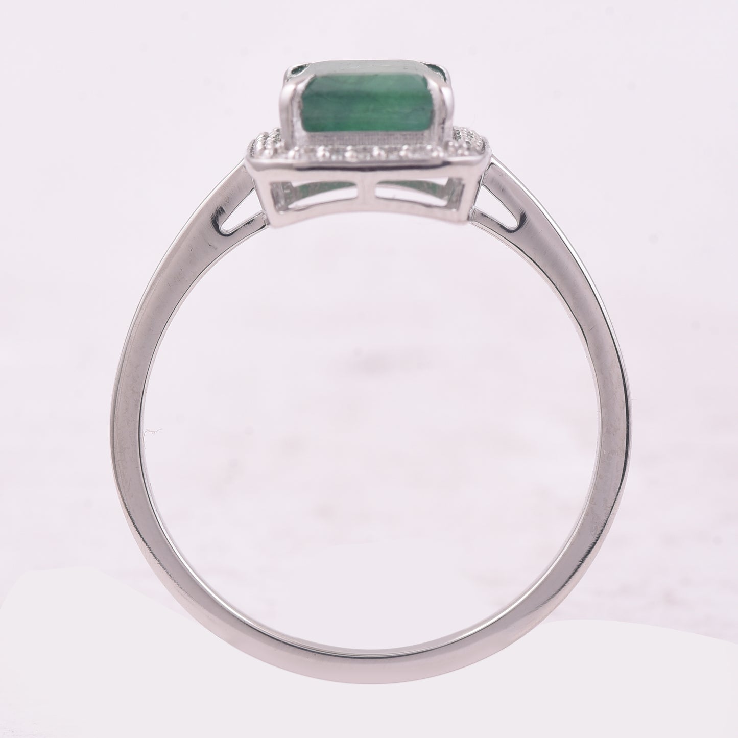 1.69 Ct Octagon Step Cut Natural Emerald 950 Platinum Ring