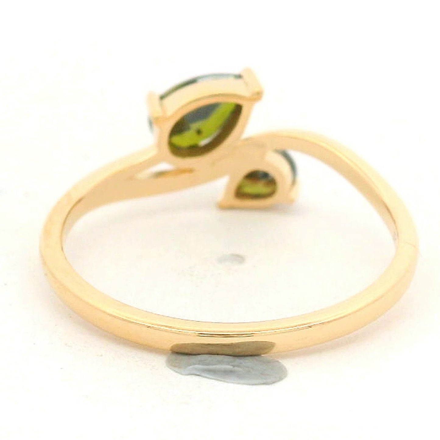0.72 Ct Pear Green Diamond 14K Gold Ring